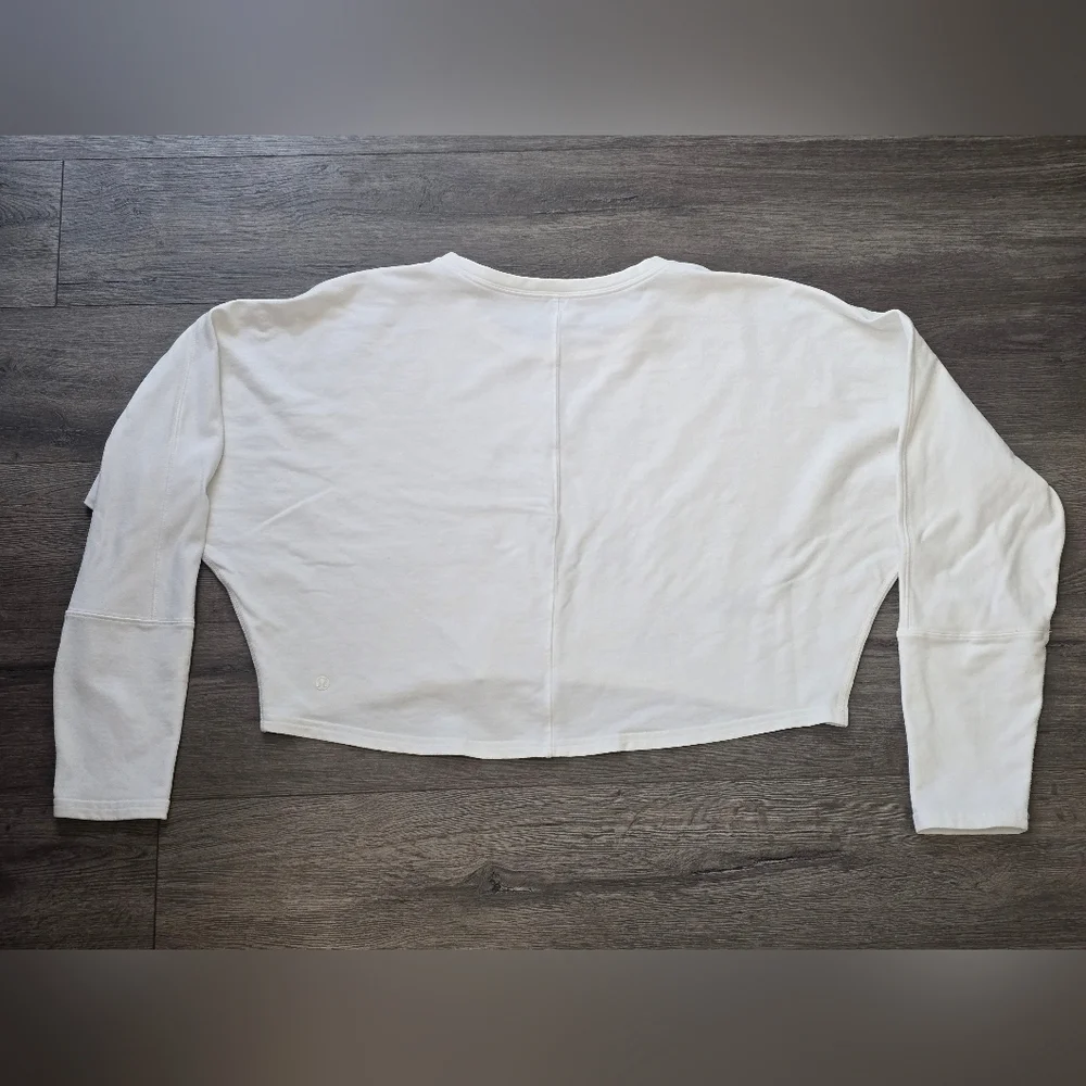 Lululemon Oh Hey Pullover Gym Athletic Activewear White Soft Cozy Loose Fit